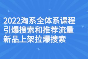 （2610期）2022淘系全体系课程引爆搜索和推荐流量，新品上架拉爆搜索