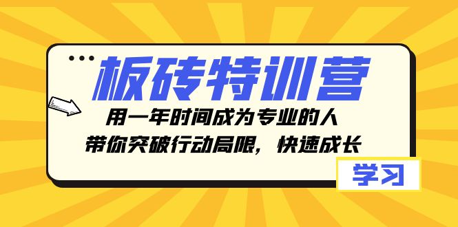 板砖特训营,用一年时间成为专业的人,带你突破行动局限,快速成长 板砖特训营,用一年时间成为专业的人,带你突破行动局限,快速成长