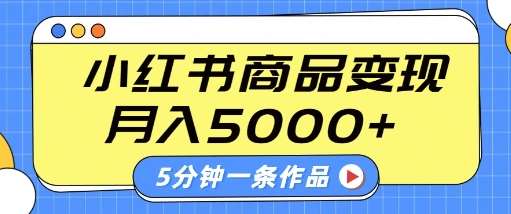 小红书字幕作品玩法，商单变现月入5k+，5分钟一条作品