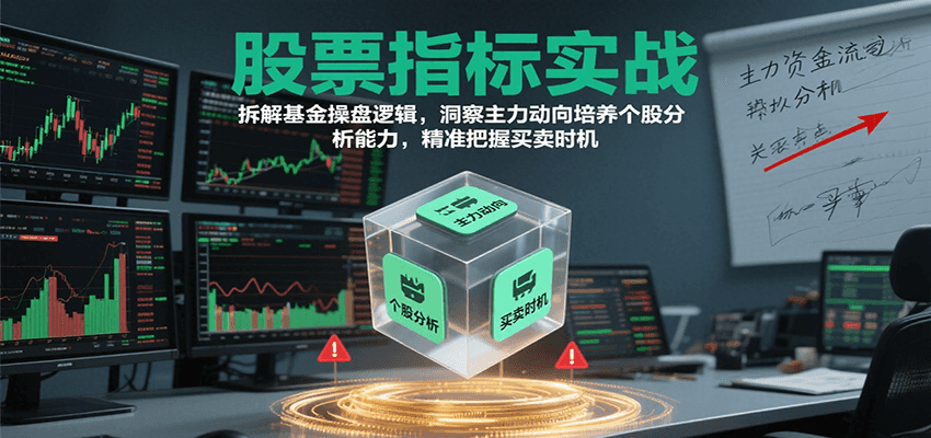 股票指标实战，拆解基金操盘逻辑，洞察主力动向培养个股分析能力，精准把握买卖时机