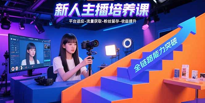 （15701期）新人主播培养课：平台适应-流量获取-粉丝留存-收益提升 全链路能力突破