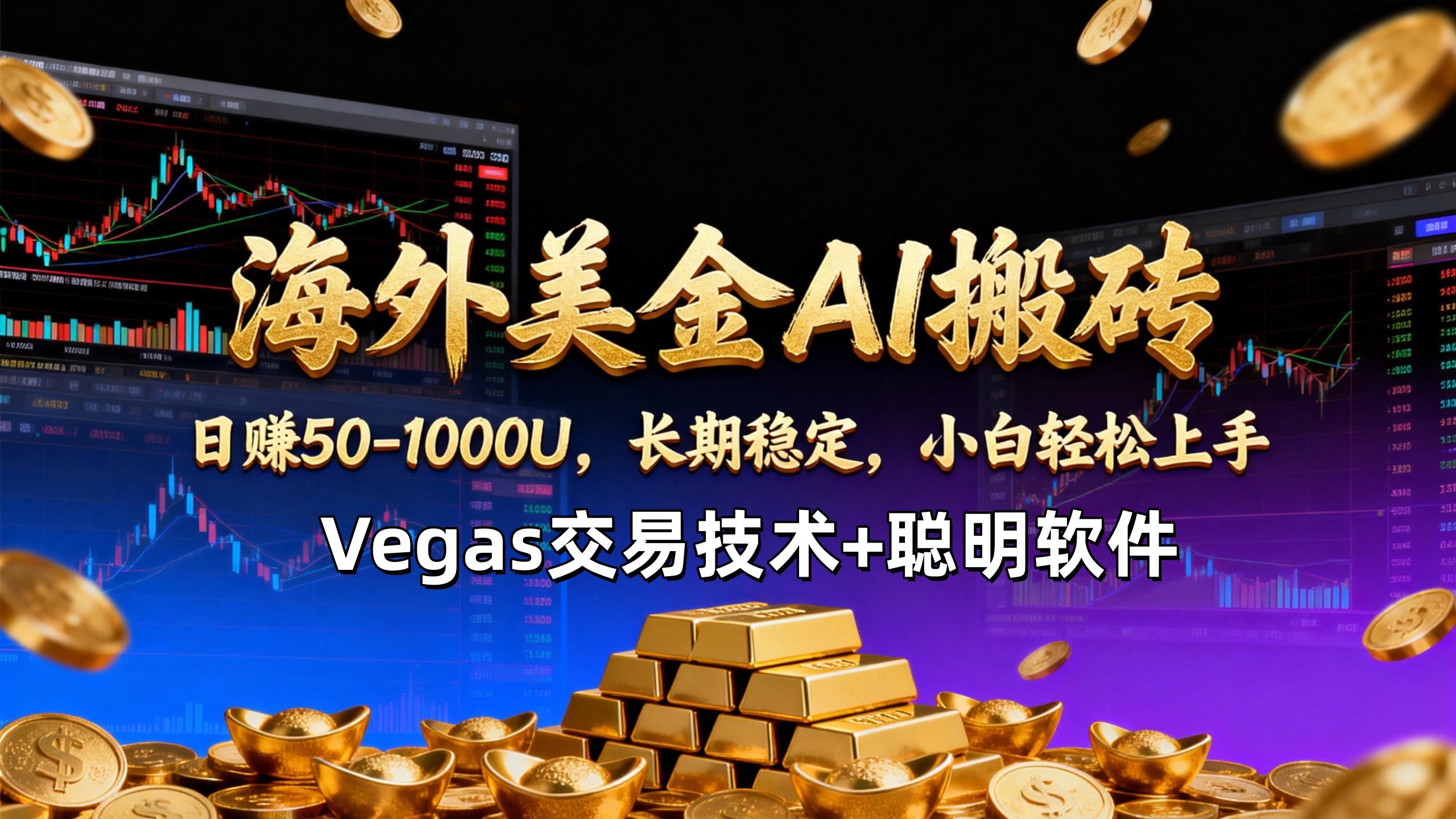 （17143期）【海外美金AI搬砖】Vegas交易技术+聪明软件，日赚50-1000U，长期稳定，小白轻松上手。