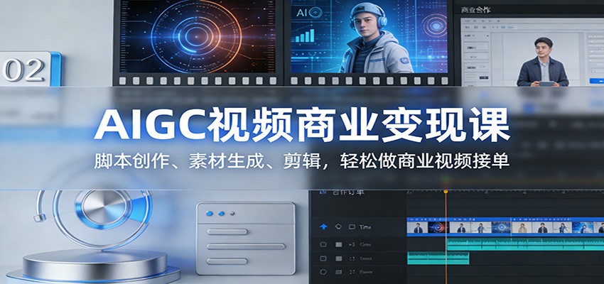 AIGC视频商业变现课：脚本创作、素材生成、剪辑，轻松做商业视频接单
