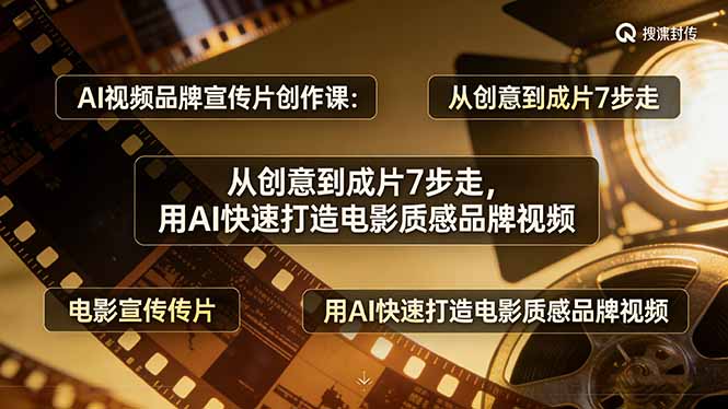 （17697期）AI视频品牌宣传片创作课：从创意到成片7步走，用AI快速打造电影质感品牌视频