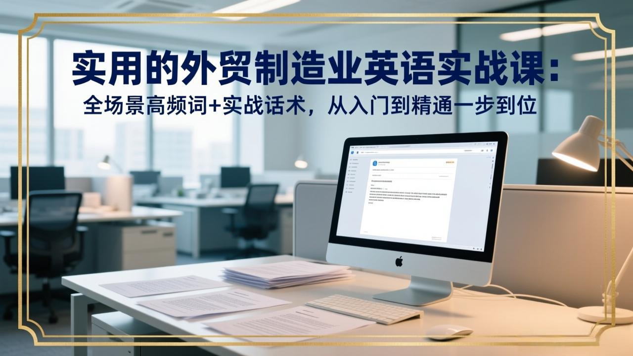 (17532期)实用的外贸制造业英语实战课:全场景高频词+实战话术,从入门到精通一步到位